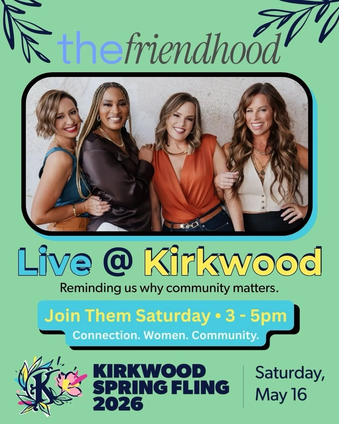 We made the plans&mdash;just show up 😉

If you&rsquo;ve been craving real connection&hellip; this is your sign 🌿

Find us at Kirkwood Spring Fling:
📸 A backdrop moment with your best bud
💐 A flower pop-up by @mswhitney_j of 
The Floral Curator @t