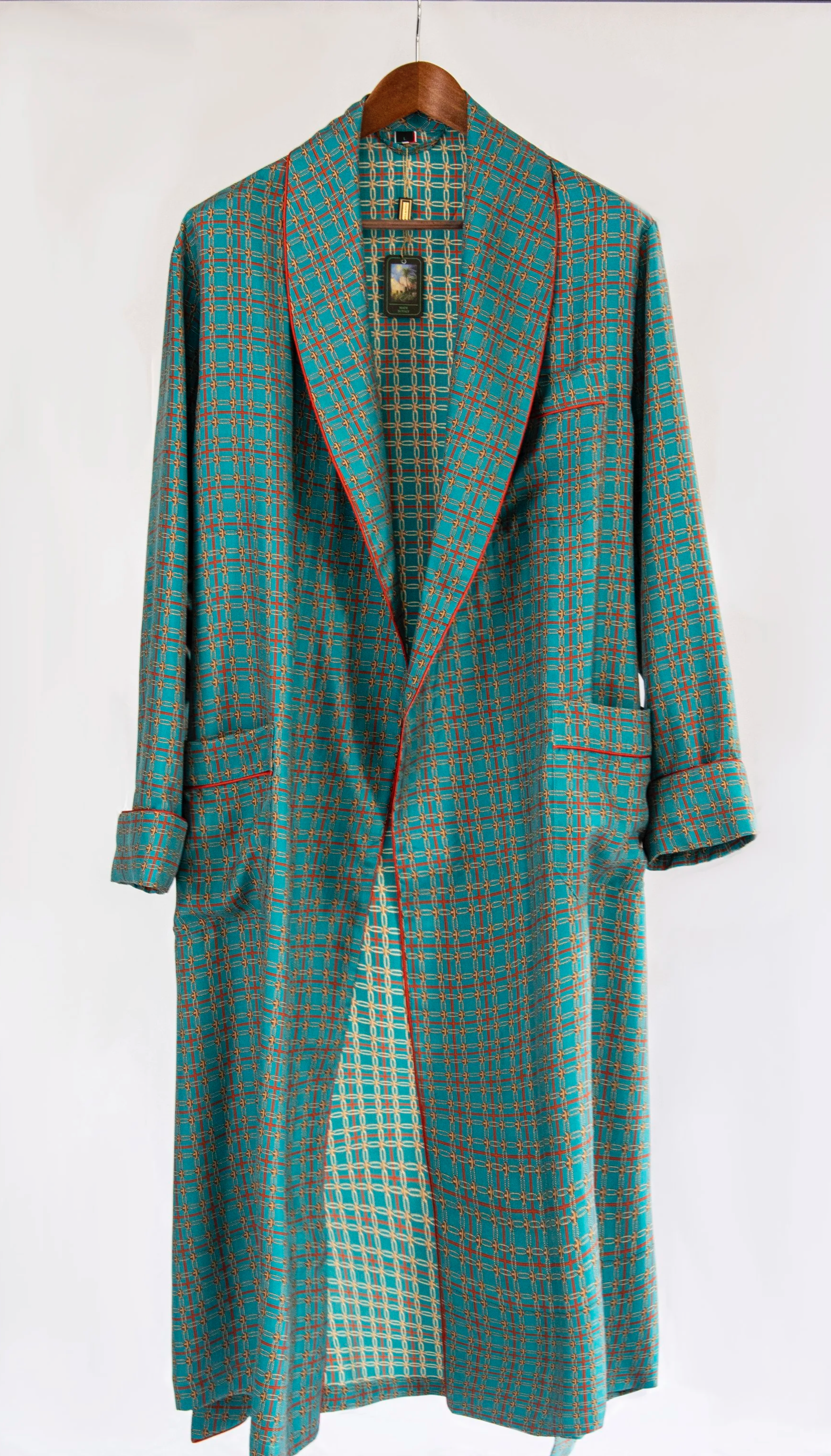 Teal Silk Dressing Gown
