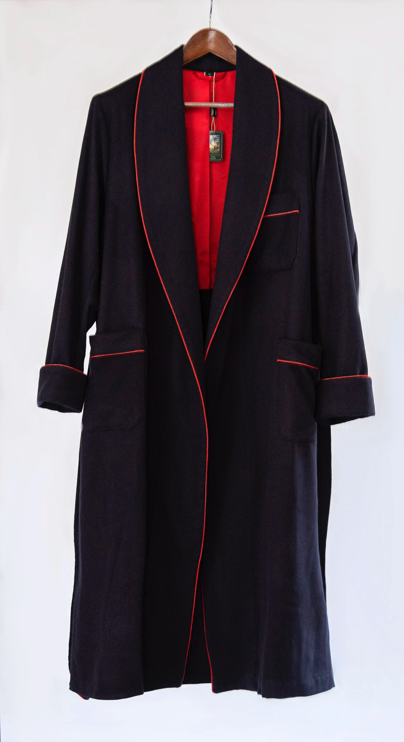 Navy Cashmere & Wool Dressing Gown