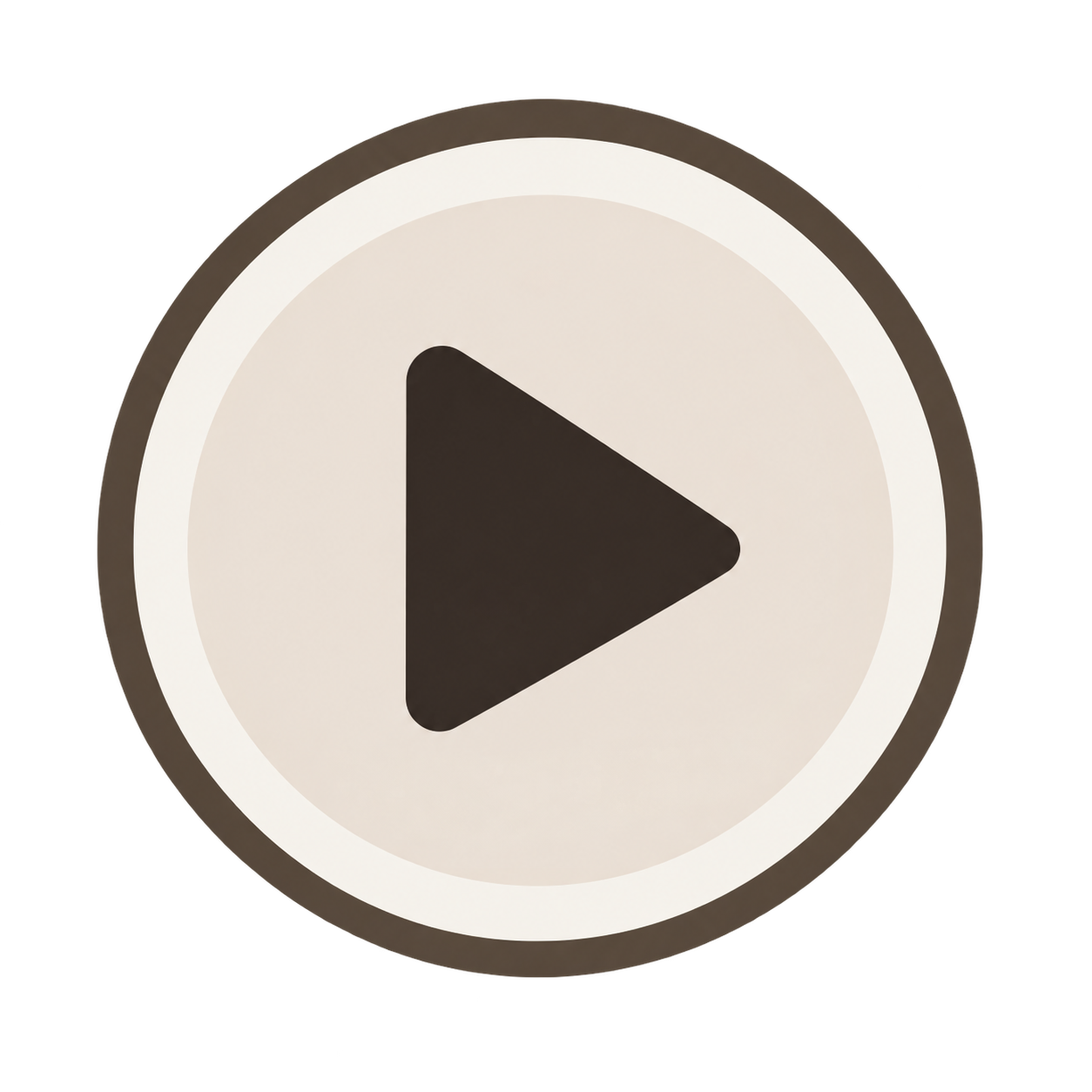 Circular icon with a black rightward pointing triangle, resembling a play button.