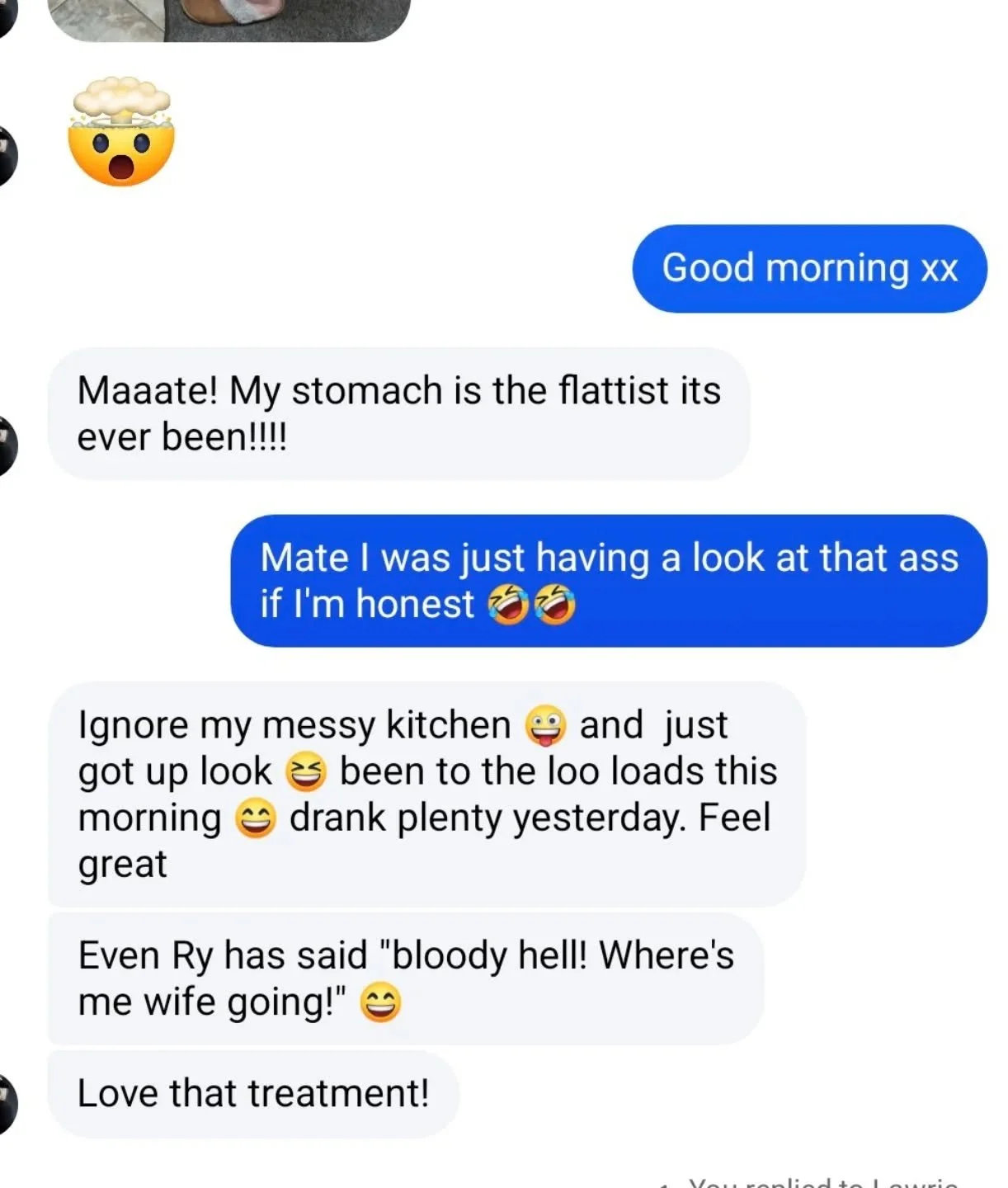 Client feedback after her first Lymphatic drainage combination with a taster  thigh/ bum lift treatment...... 

Think of traditional lymphatic drainage massage as your standard car 🚗&hellip; now imagine my new electric-charged gloves as a Lamborghin