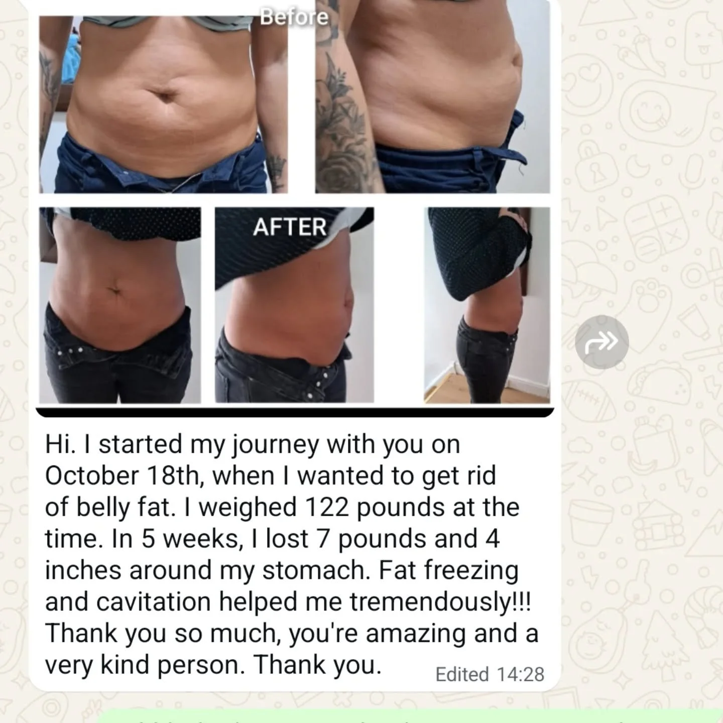 I love when clients also track their own progress when coming for treatmenta 😍 feedback from them is even better 😳🤩☺️