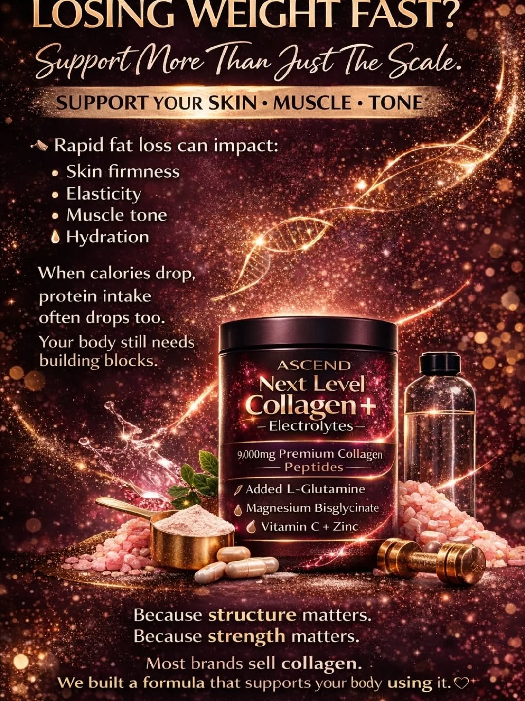 The weight is dropping&hellip;

But is your structure supported? 🤍
If you're on weight-loss injections, you already know the scales move fast.

What people don&rsquo;t talk about enough?
✨ Skin elasticity
✨ Muscle tone changes
✨ That softer look tha