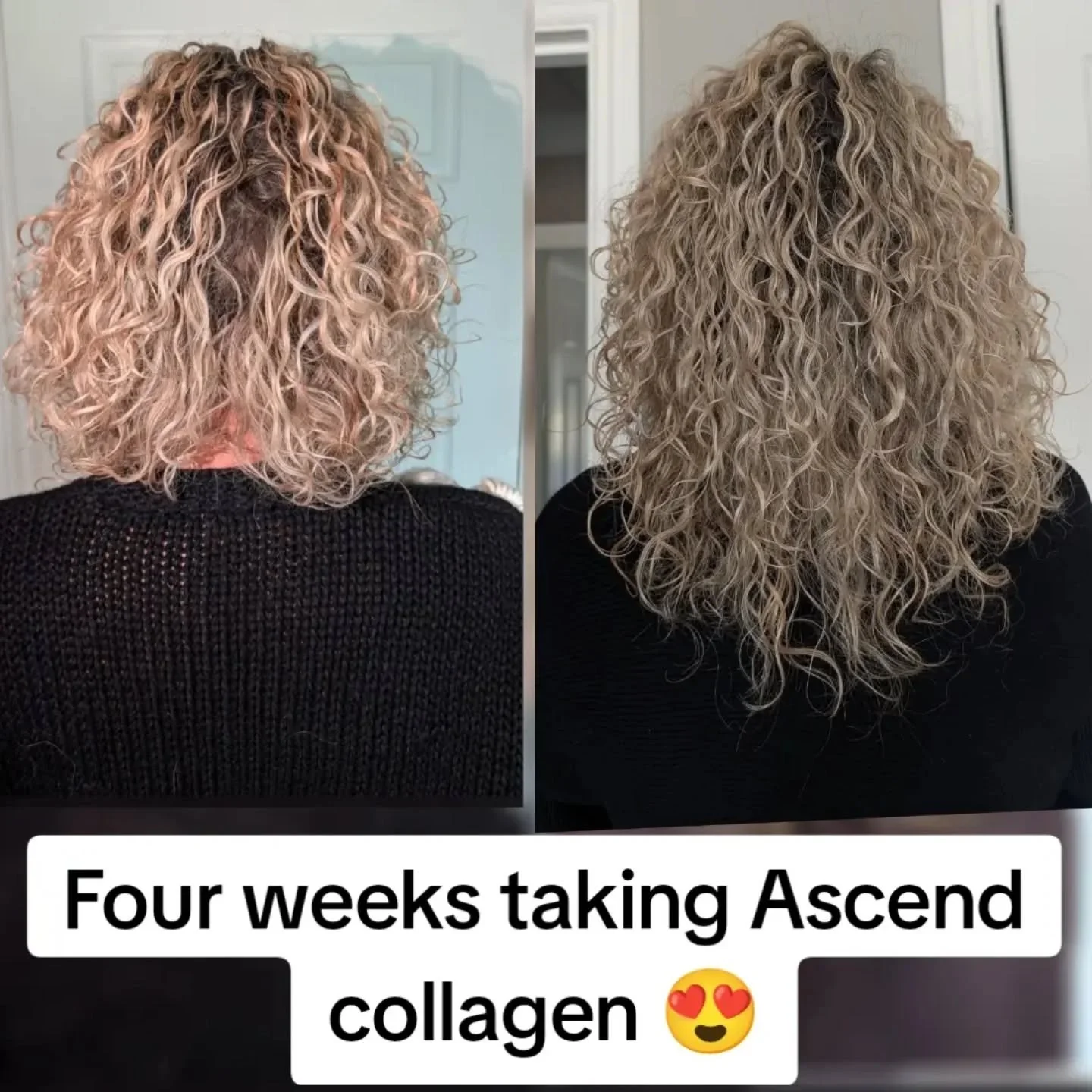 FOUR WEEKS&hellip; and look at that hair 😍✨

And if you know curly hair&hellip; you KNOW.

For YEARS mine would not grow past my shoulders.
Either I&rsquo;d lose the curl and look like an 80s rockstar 😂
or I&rsquo;d lose so much hair in the bath it