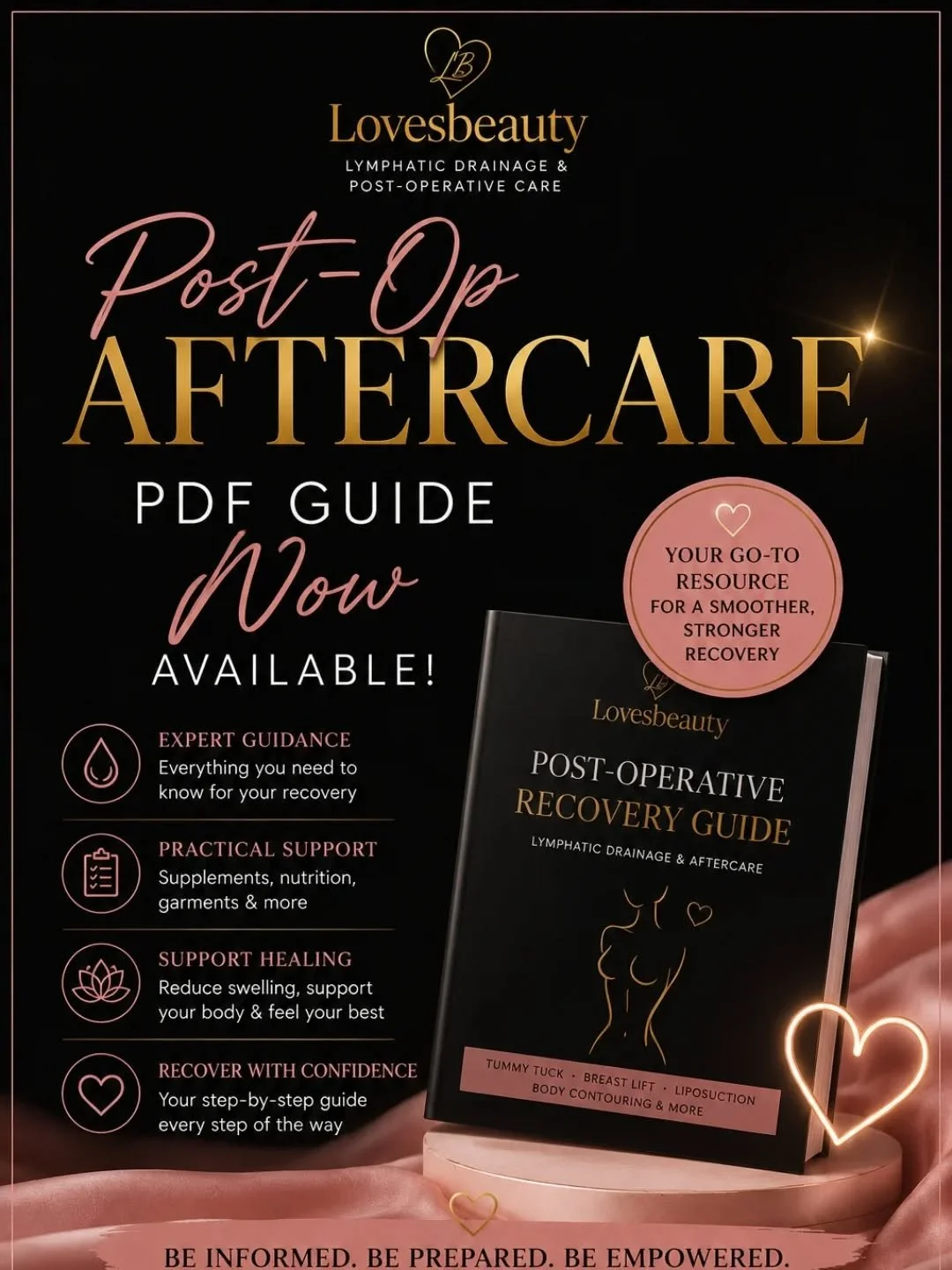 ✨ NEW FOR MY POST-OP CLIENTS ✨

Your recovery doesn't stop when surgery ends.

To help you get the very best from your lymphatic drainage treatments, every post-op client can now receive my exclusive Post-Operative Recovery Guide 📖

Inside you'll fi