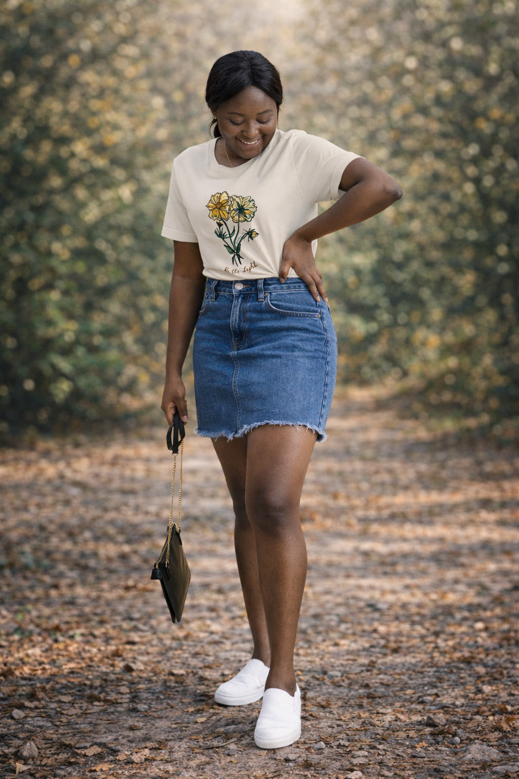 Be the Light Christian T-Shirt  Faith Encouragement Floral Tee Heather Dust.png