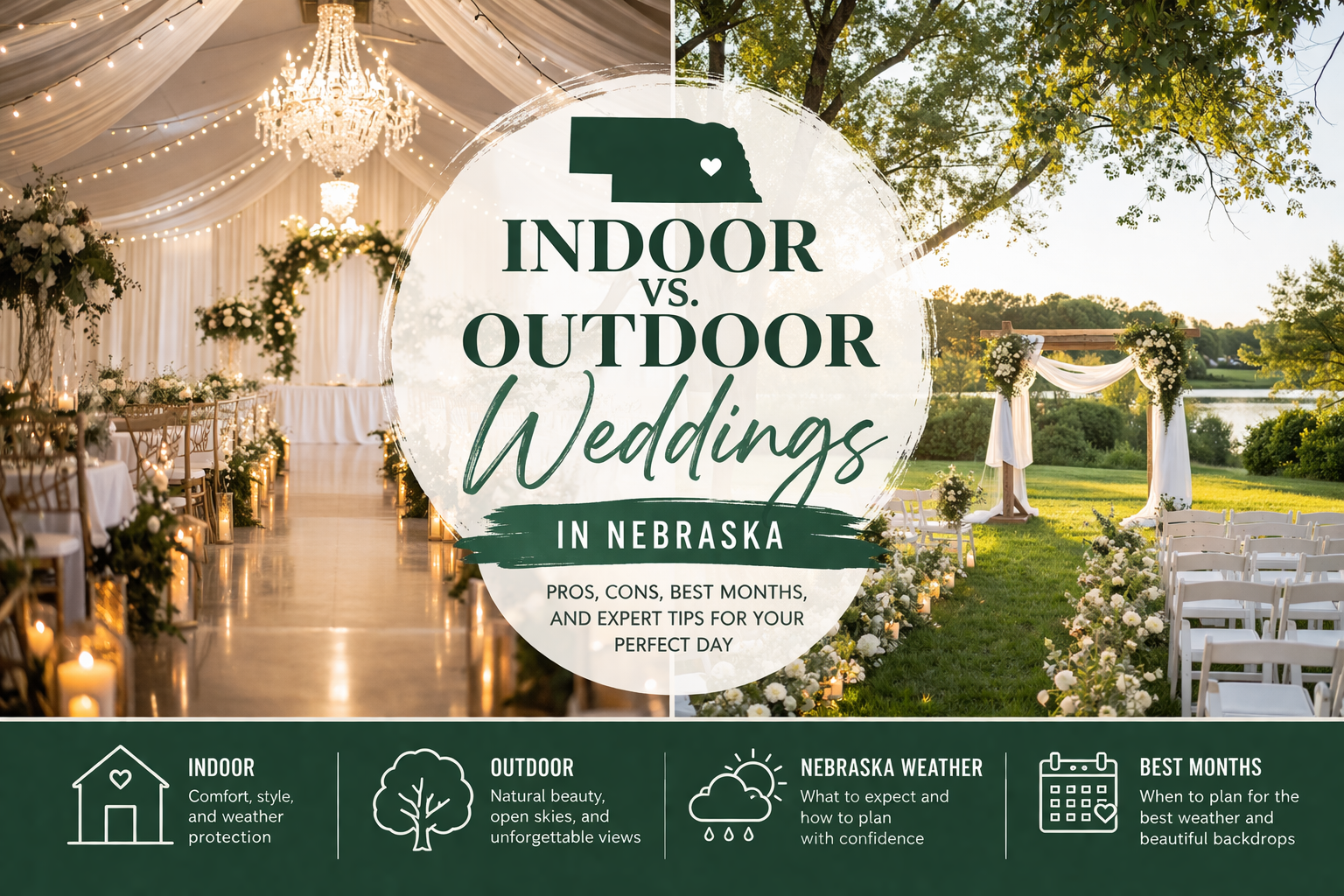 Indoor vs. Outdoor Weddings in Nebraska: Which One Is Right for You?