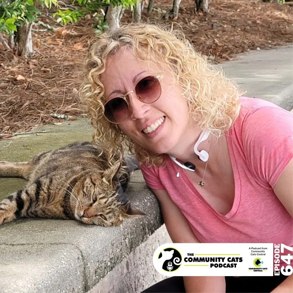 PennyFix Board Member of PennyFix with a community cat