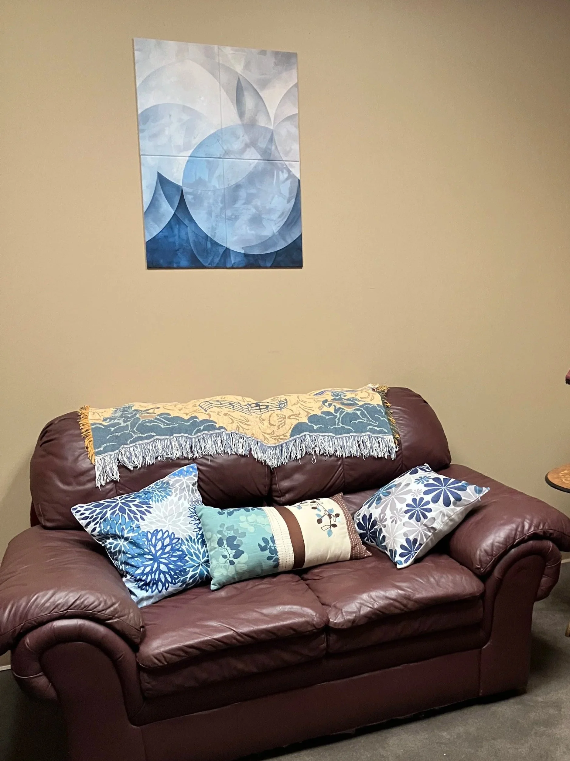 calm and peaceful therapy office environment