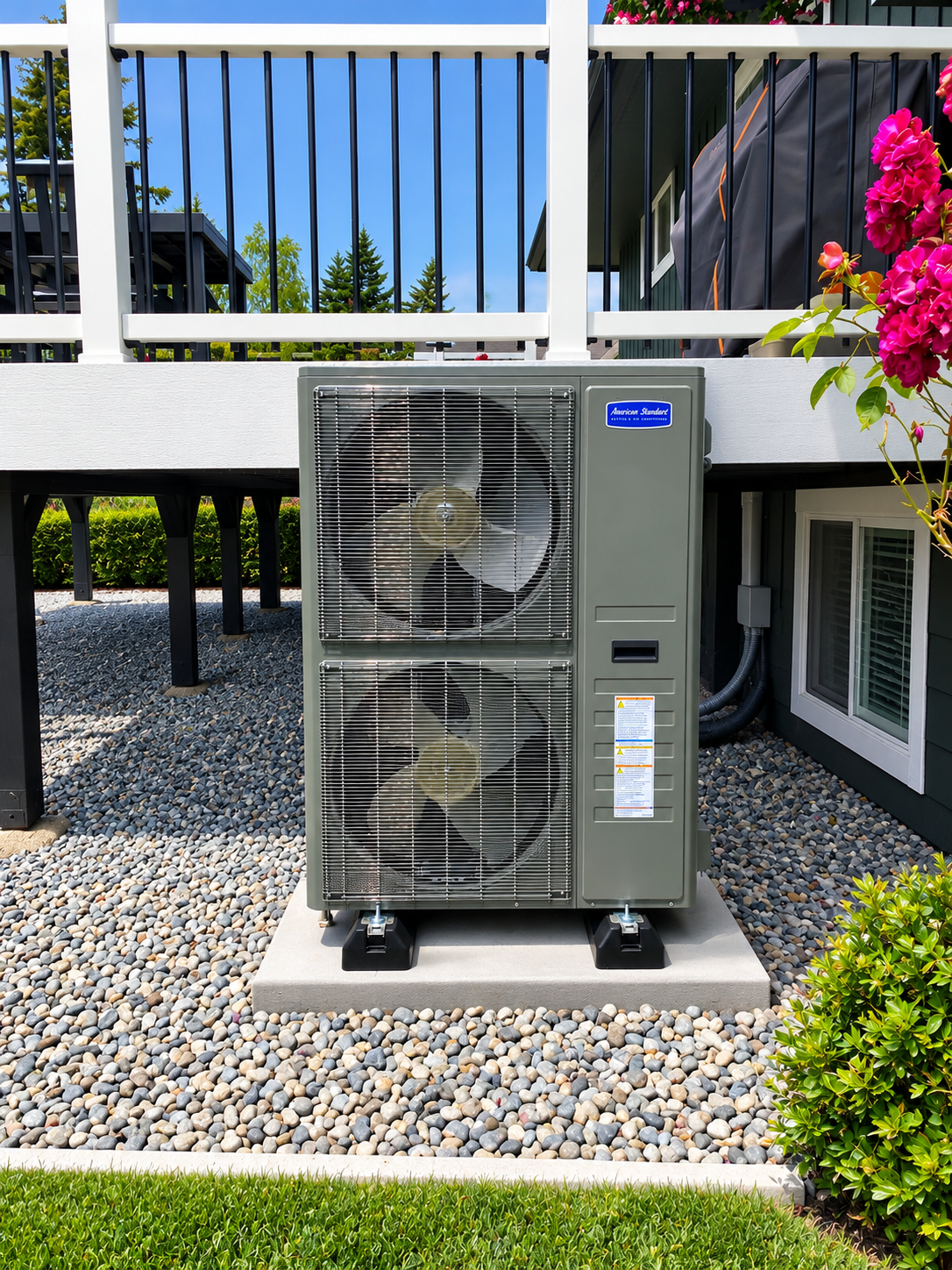 American Standard outdoor heat pump installed by Heatwave Heating and Air in Federal Way Washington