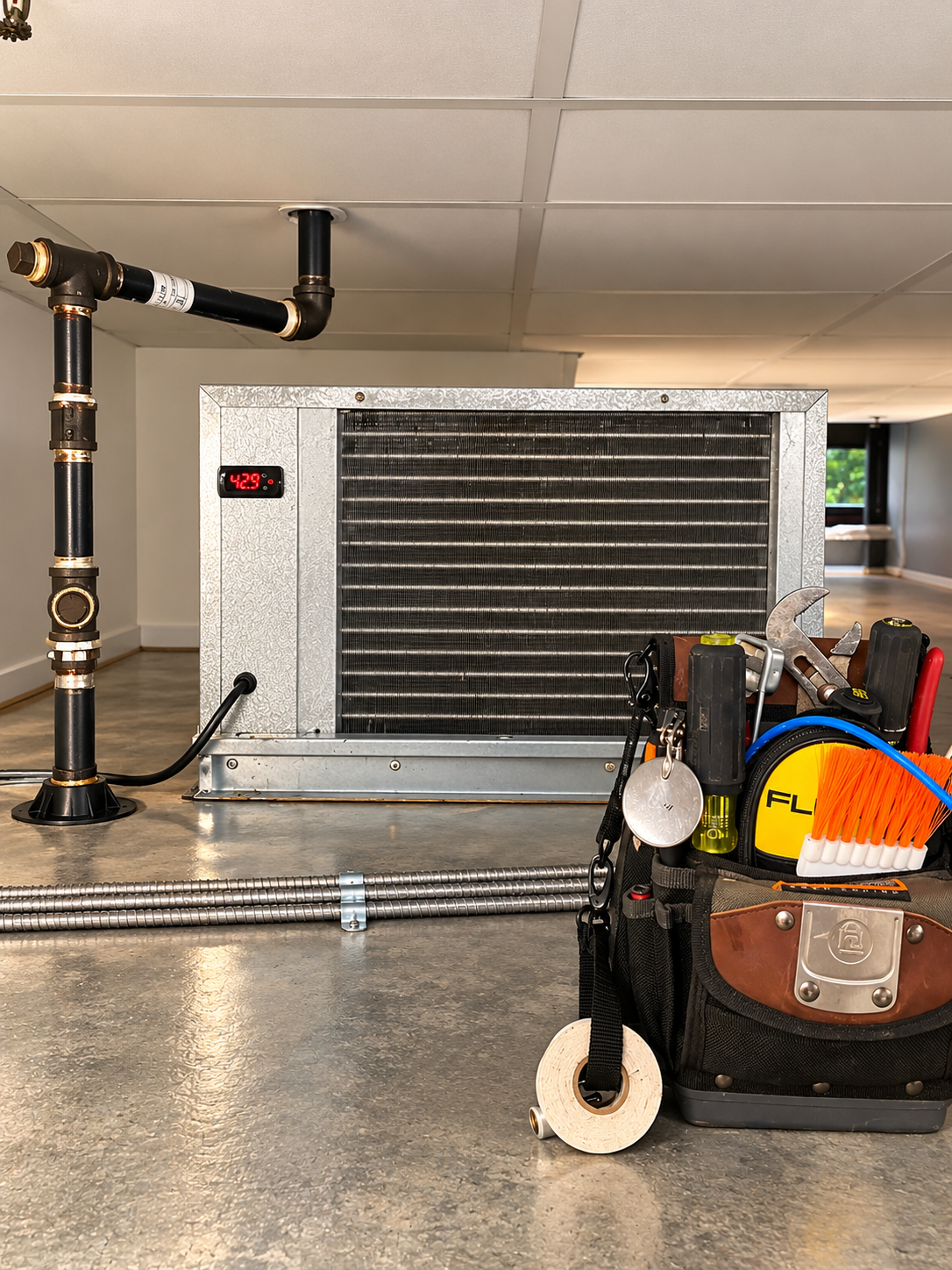 Walk-in cooler refrigeration condenser serviced at a Federal Way restaurant