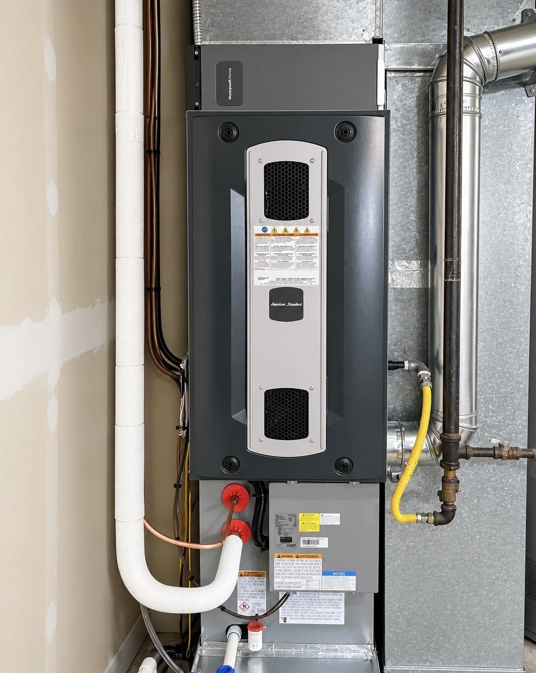 American Standard furnace with AC evaporator coil installed in a Federal Way home by Heatwave Heating and Air