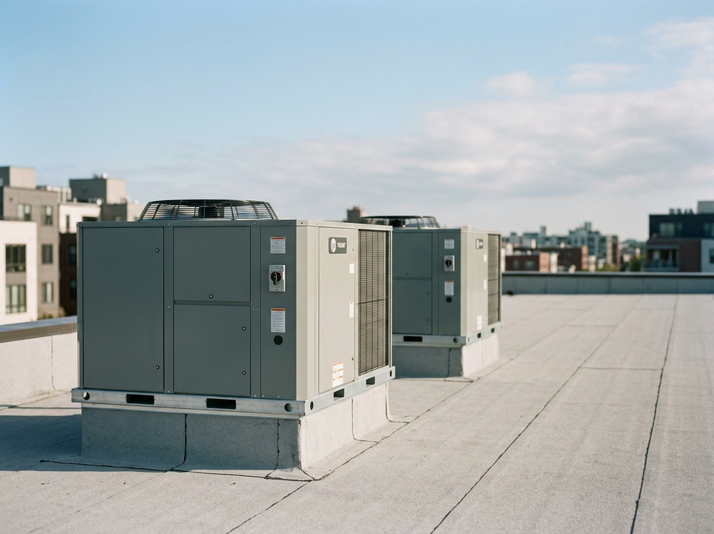 Example of commercial rooftop HVAC package units