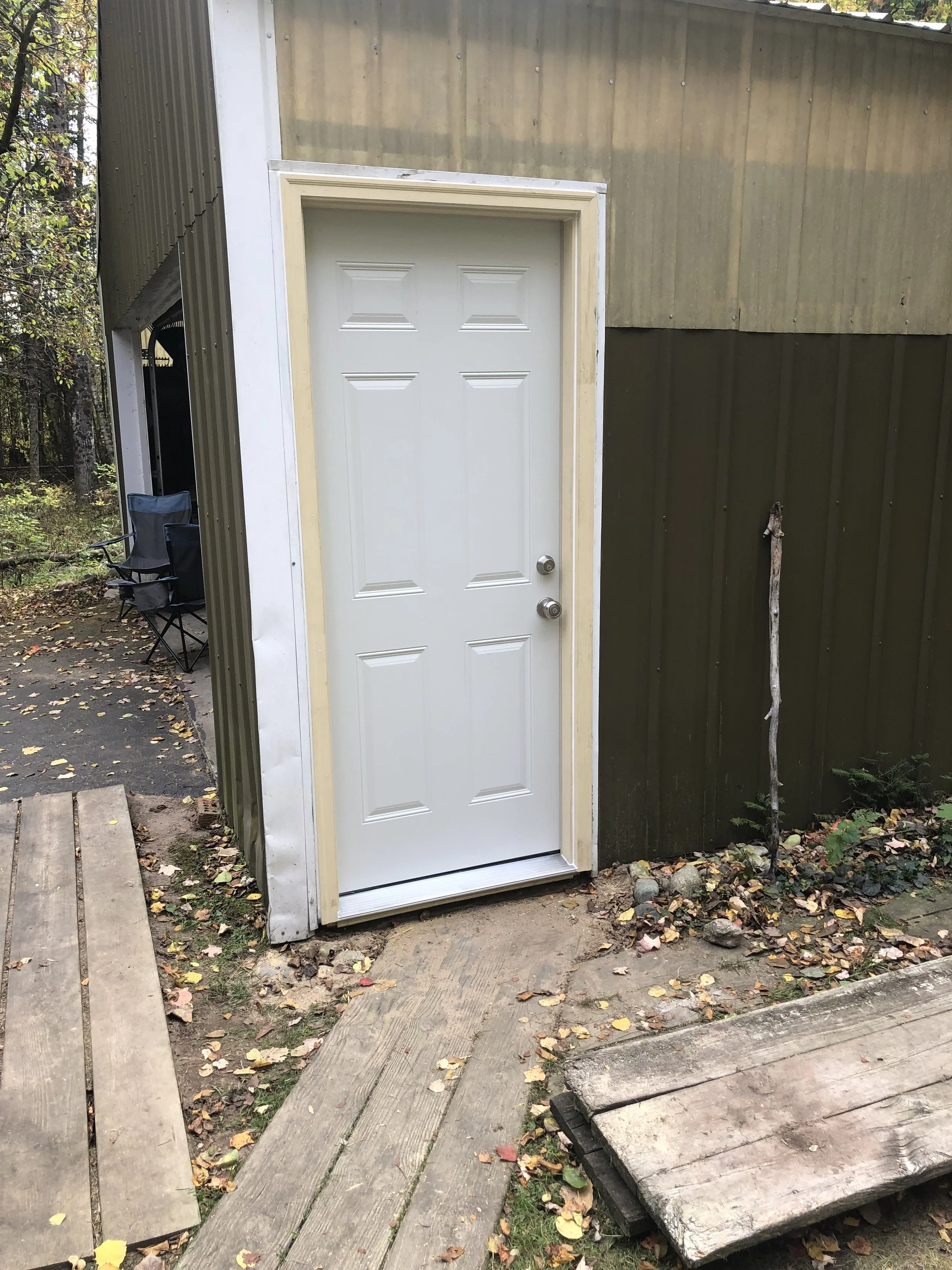 After replacement of pole barn entry door