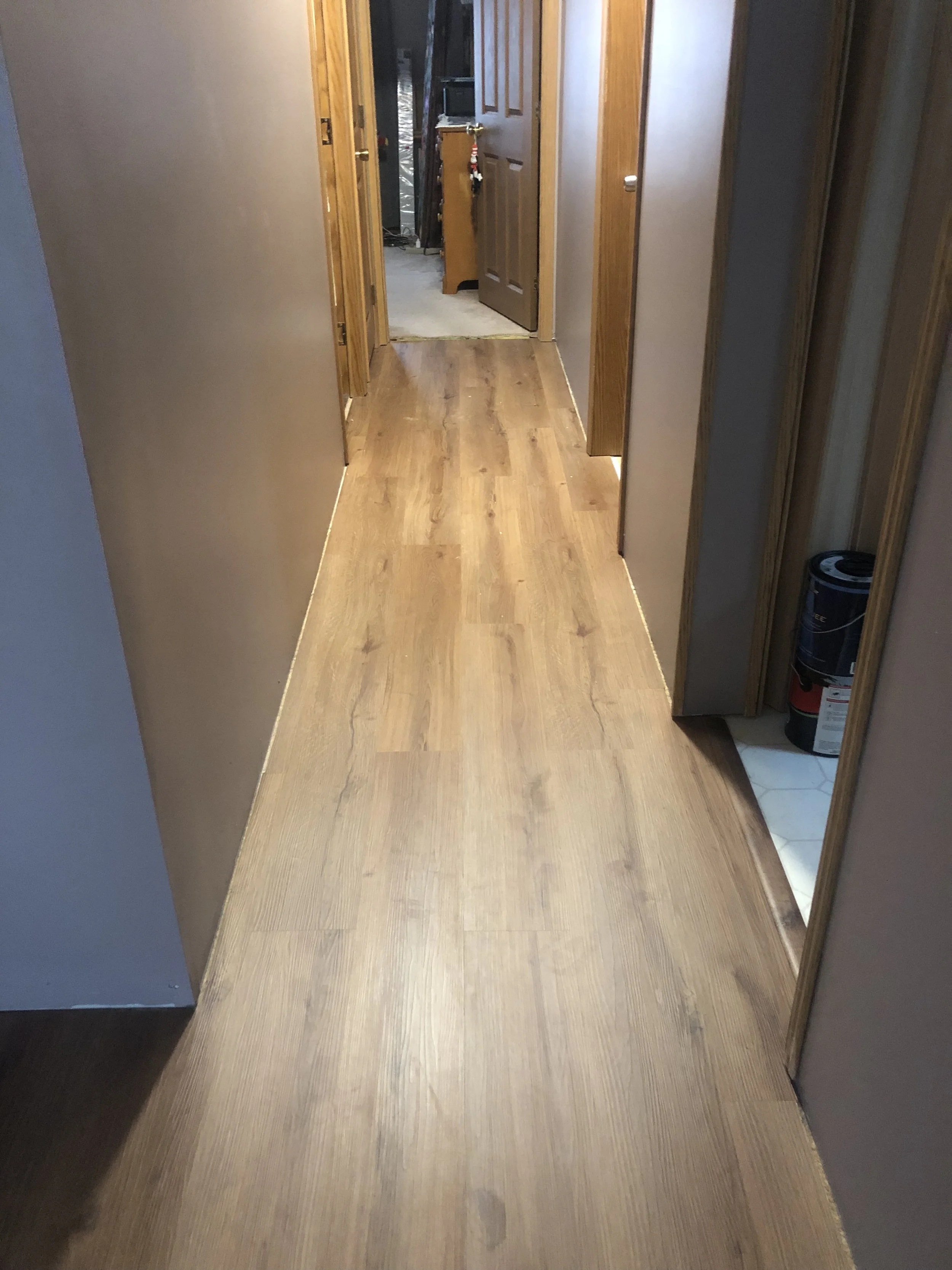 After carpet removal & new flooring installation