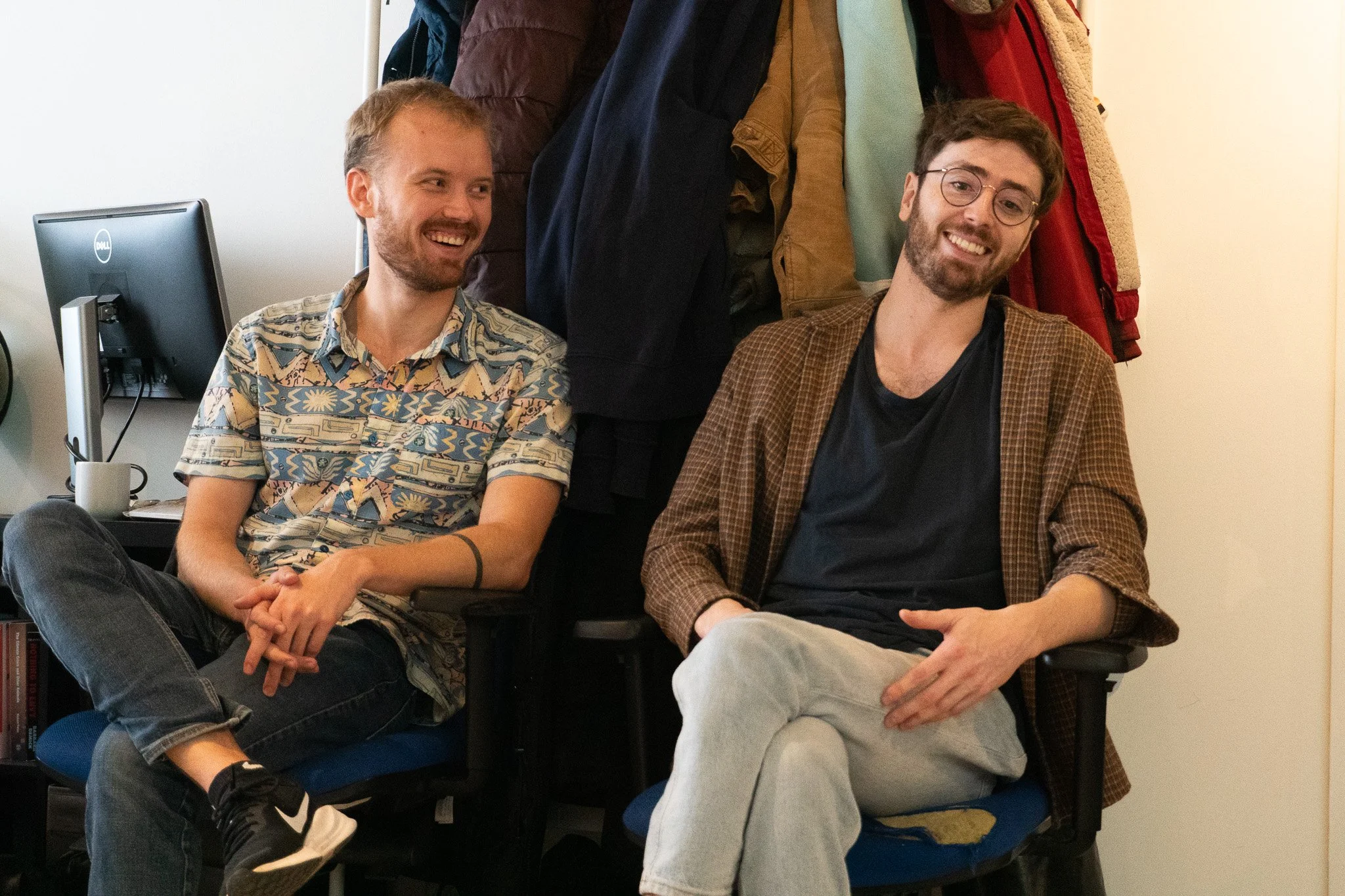 Jack is sharing a smiling moment with a friend