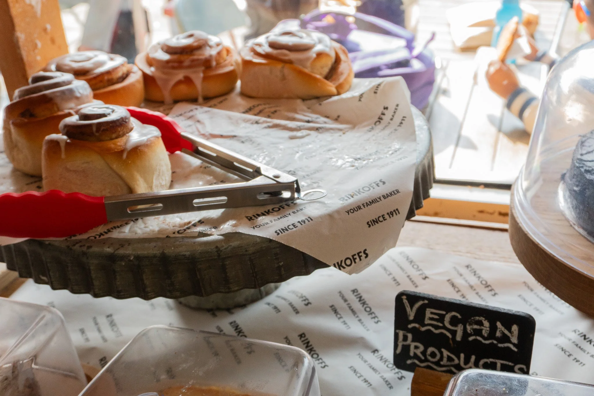 Vegan cinnamon buns at Jack’s local bakery.