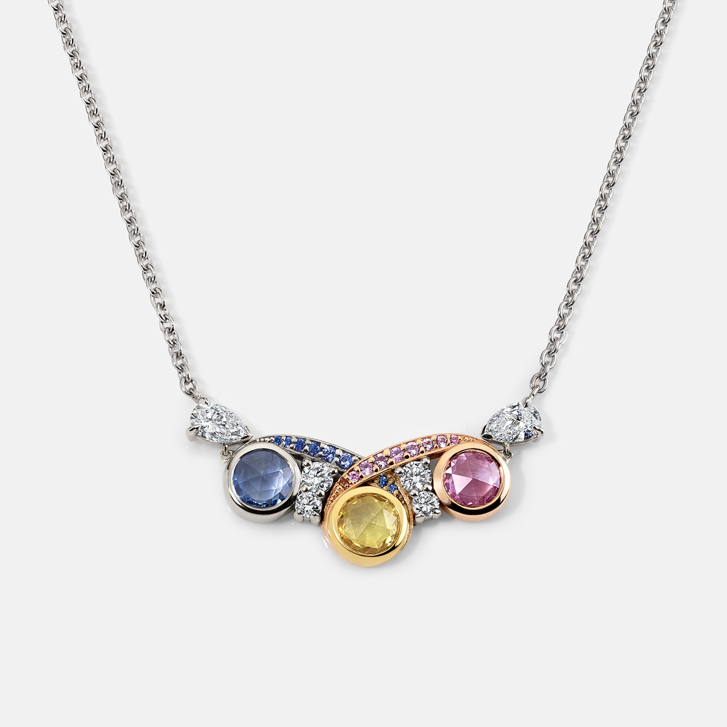 Three Sapphire Necklace