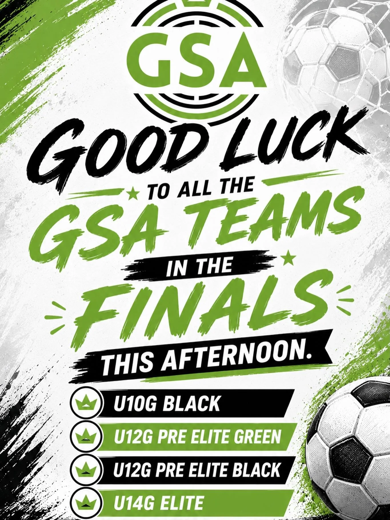 Lots of great soccer played this weekend. Many teams advance to semis.  Congratulation and good luck to all the teams who advanced the finals this afternoon.  GSA love!