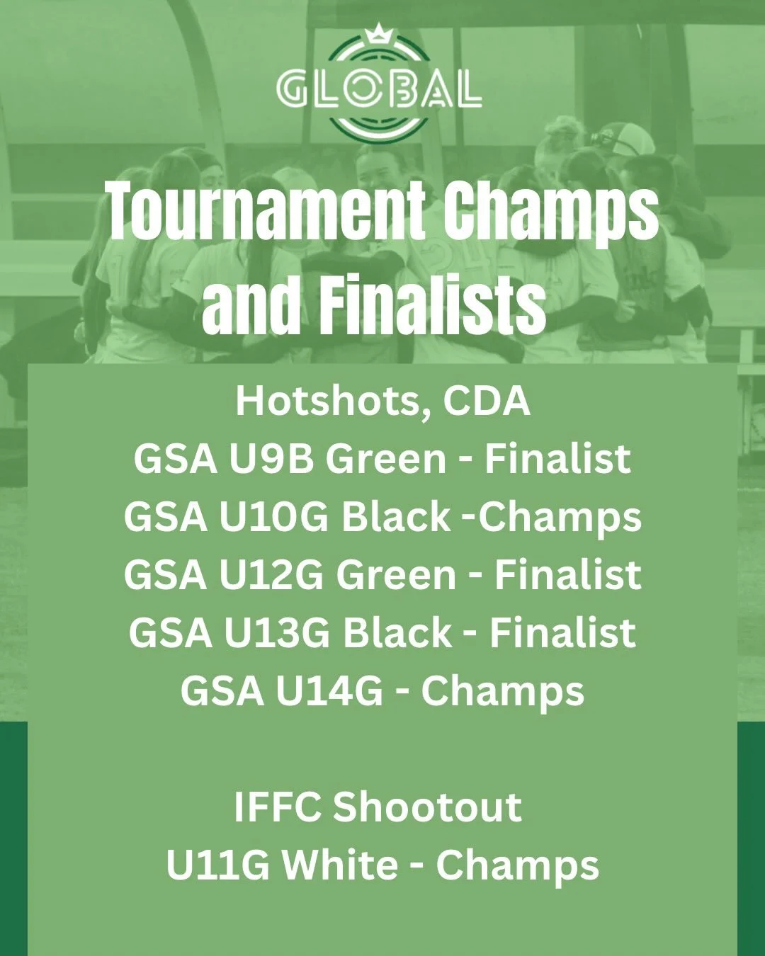 Congratulations to all our GSA teams who traveled across our state this last weekend to compete in the IFFC Shootout and CDA Sting Hotshots Tournament.  Fun, competition and experiences to be had&hellip;GSA Love.