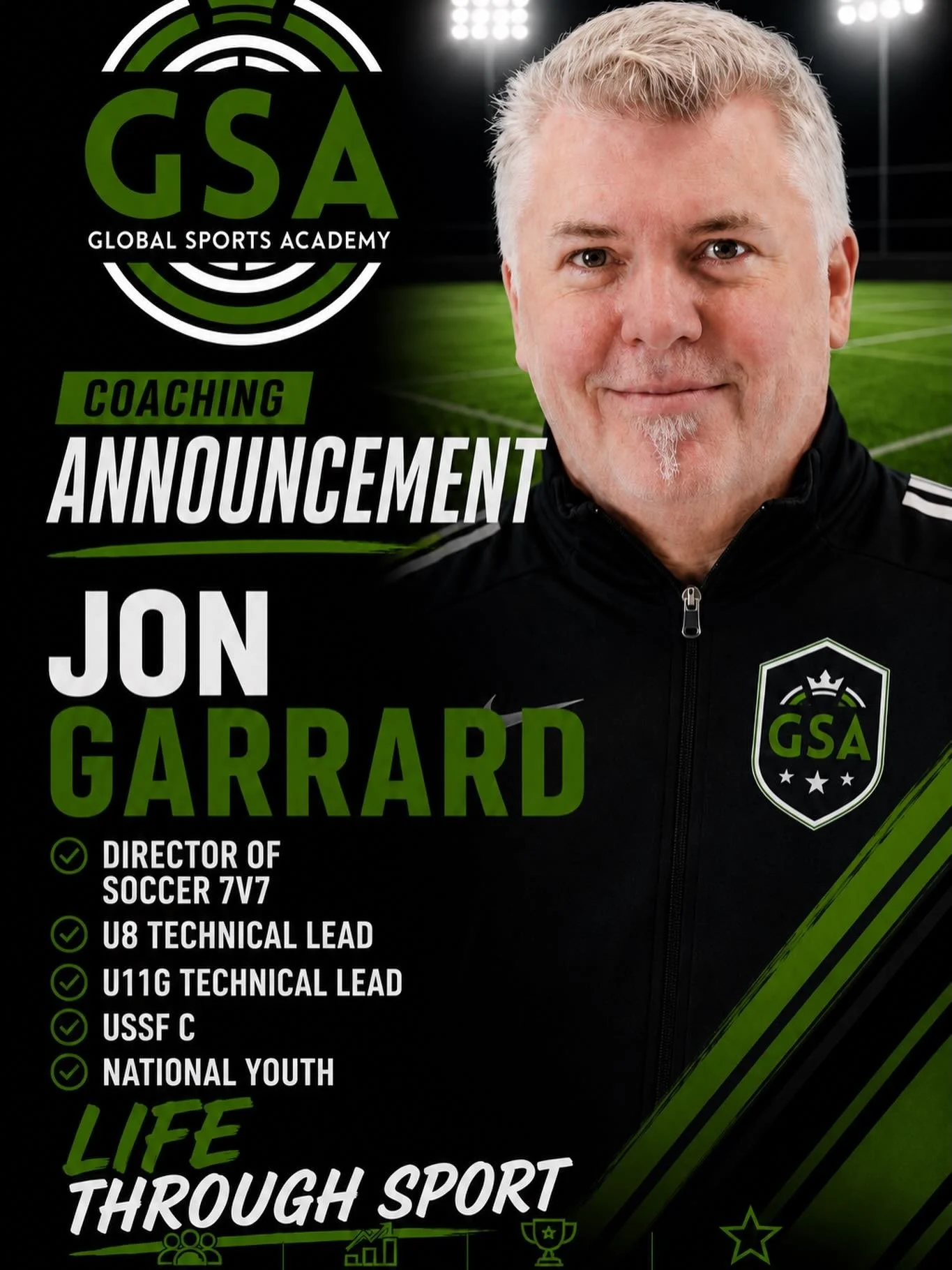 GSA UPDATE: Jon Garrard will be the new U11G Technical Lead for the 20206-2027 season. Hannah Simpson, Assistant.  An outstanding coaching combination to lead this special group of talented players.  GSA proud.