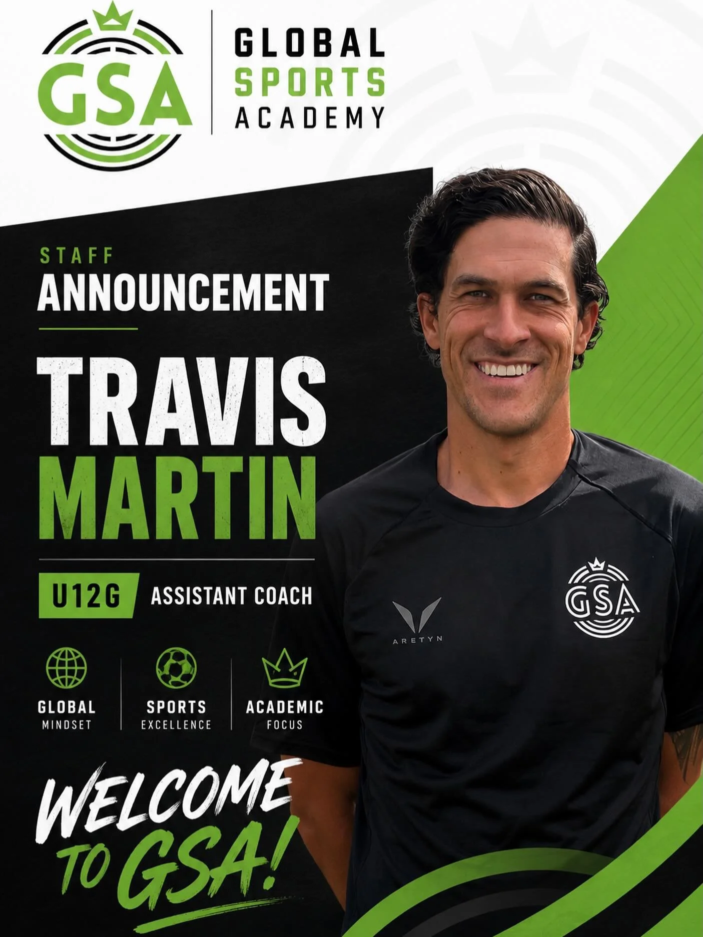 Welcome to the GSA Family!  Michael Mollay, GSA Executive Director, &ldquo;Travis is a fantastic addition to the GSA Staff. He brings coaching and playing experience, and even more importantly, the ability to connect and inspire.&rdquo; GSA proud.