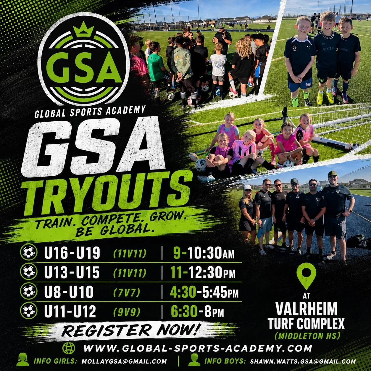 GSA tryouts start Monday. Register today!
