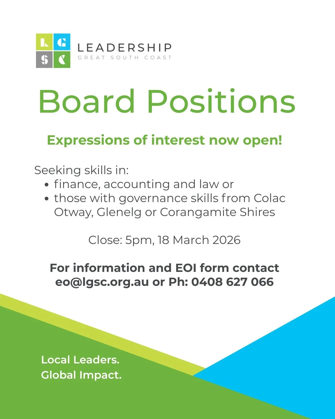 Board Position Expression of Interest now open
