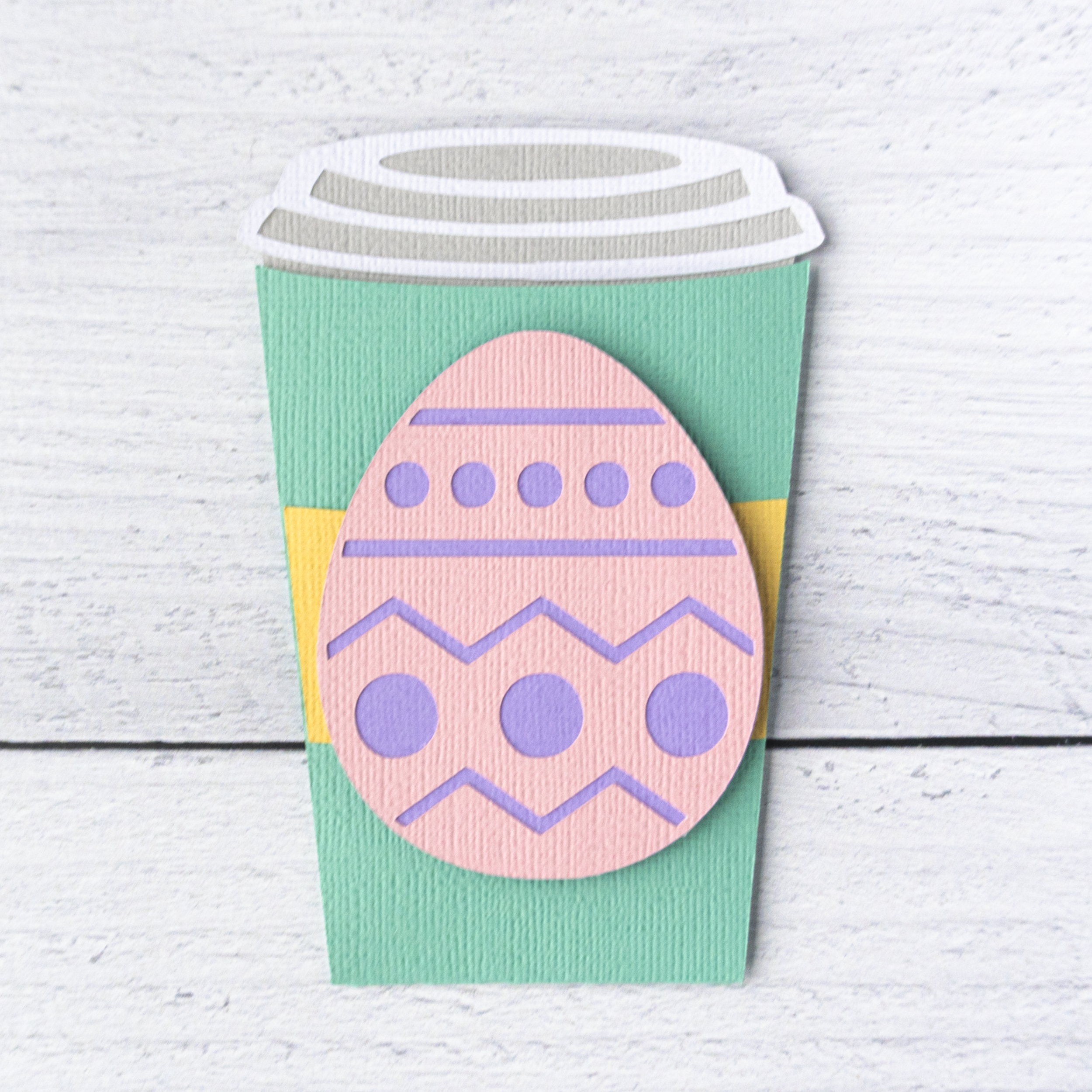 Easter Egg Coffee Cup Gift Card Holder Assembly