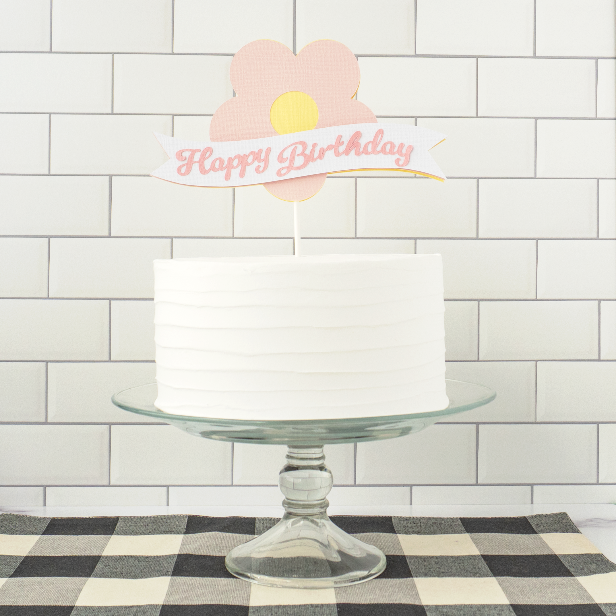 Happy Birthday Daisy Pop Cake Topper Assembly