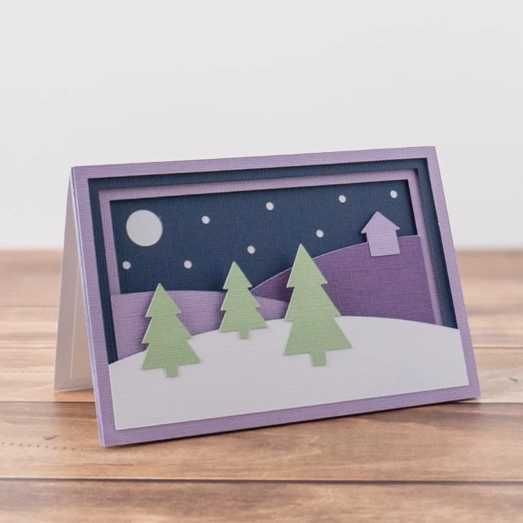 Winter Night Shadowbox Card Assembly