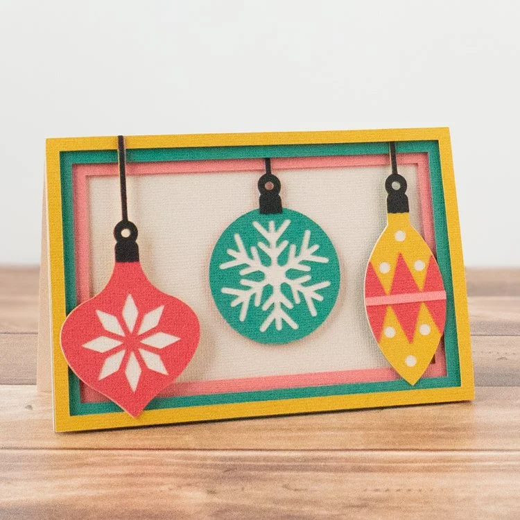 Retro Ornament Shadowbox Card Assembly