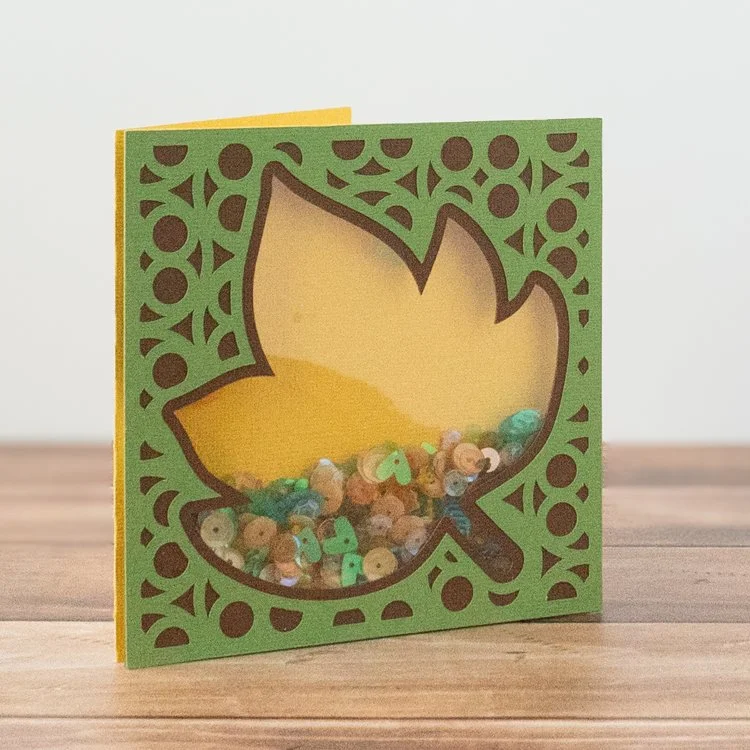 Fall Leaf Square Shaker Card Assembly
