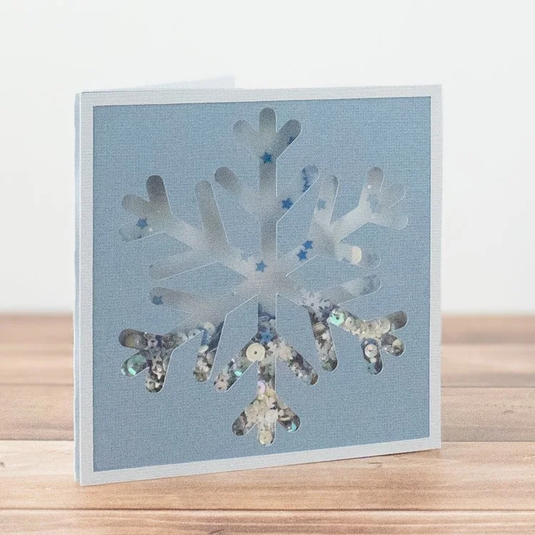 Snowflake Square Shaker Card Assembly
