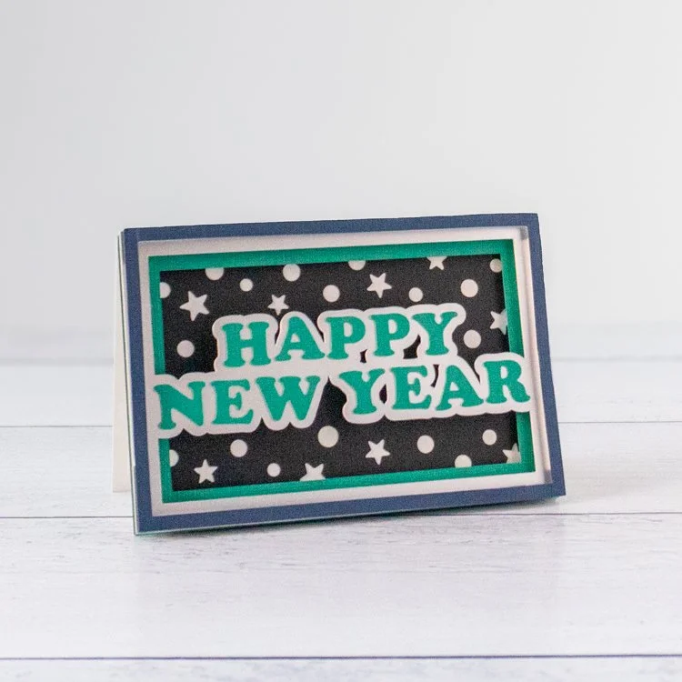 Happy New Year Shadowbox Card Assembly