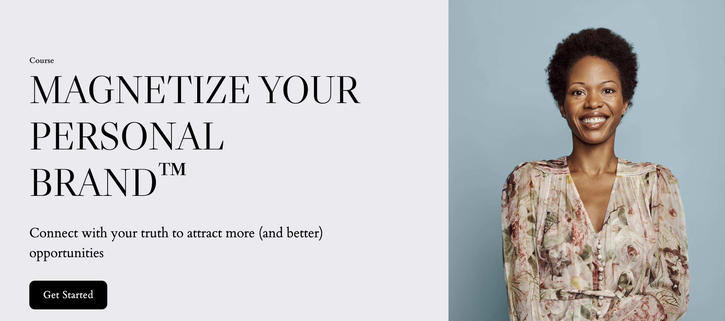 image of the landing page for Chanoa Inez's course Magnetize Your Personal Brand
