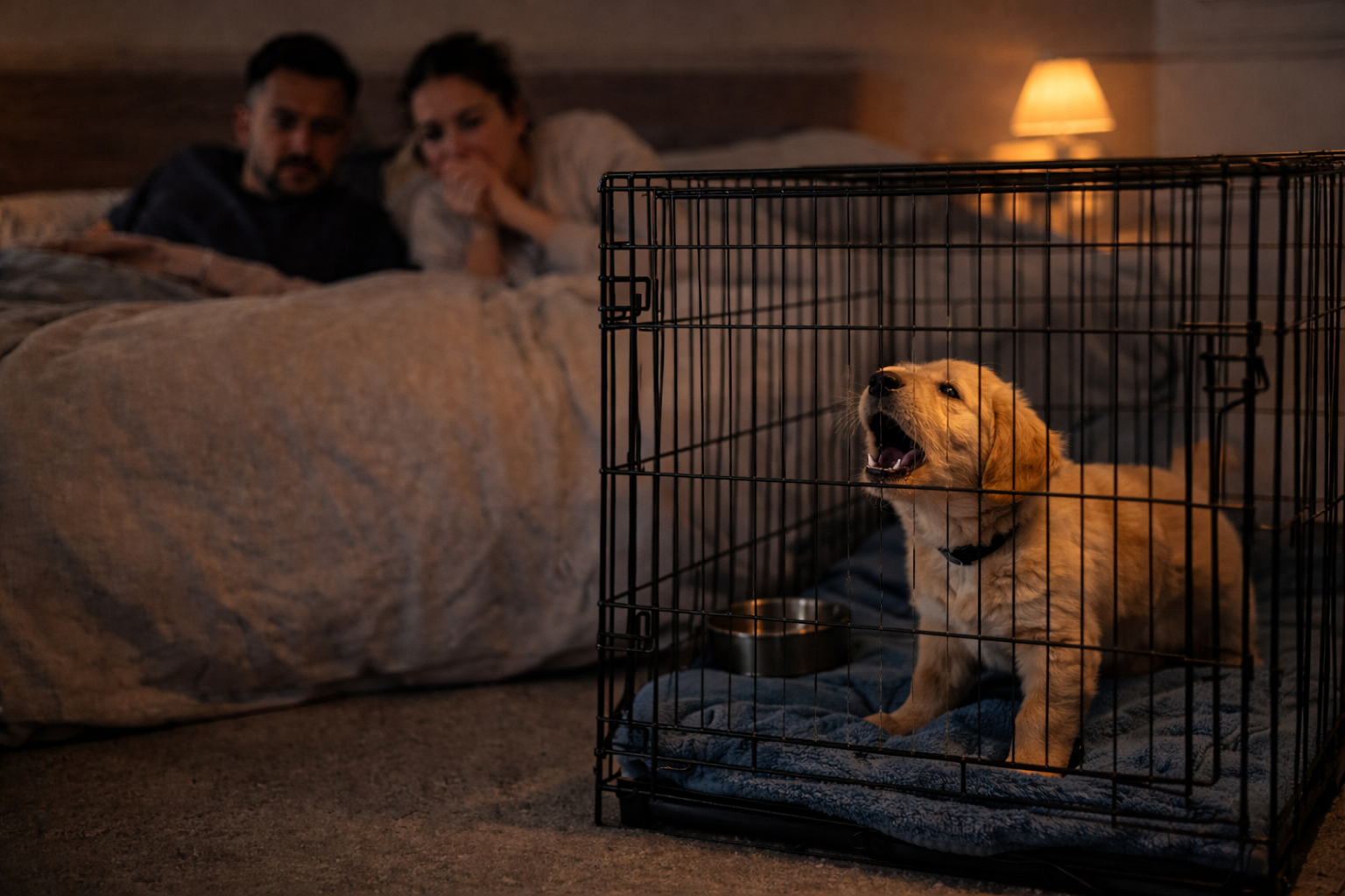 What To Do When Your Puppy Whines in His Crate At Night