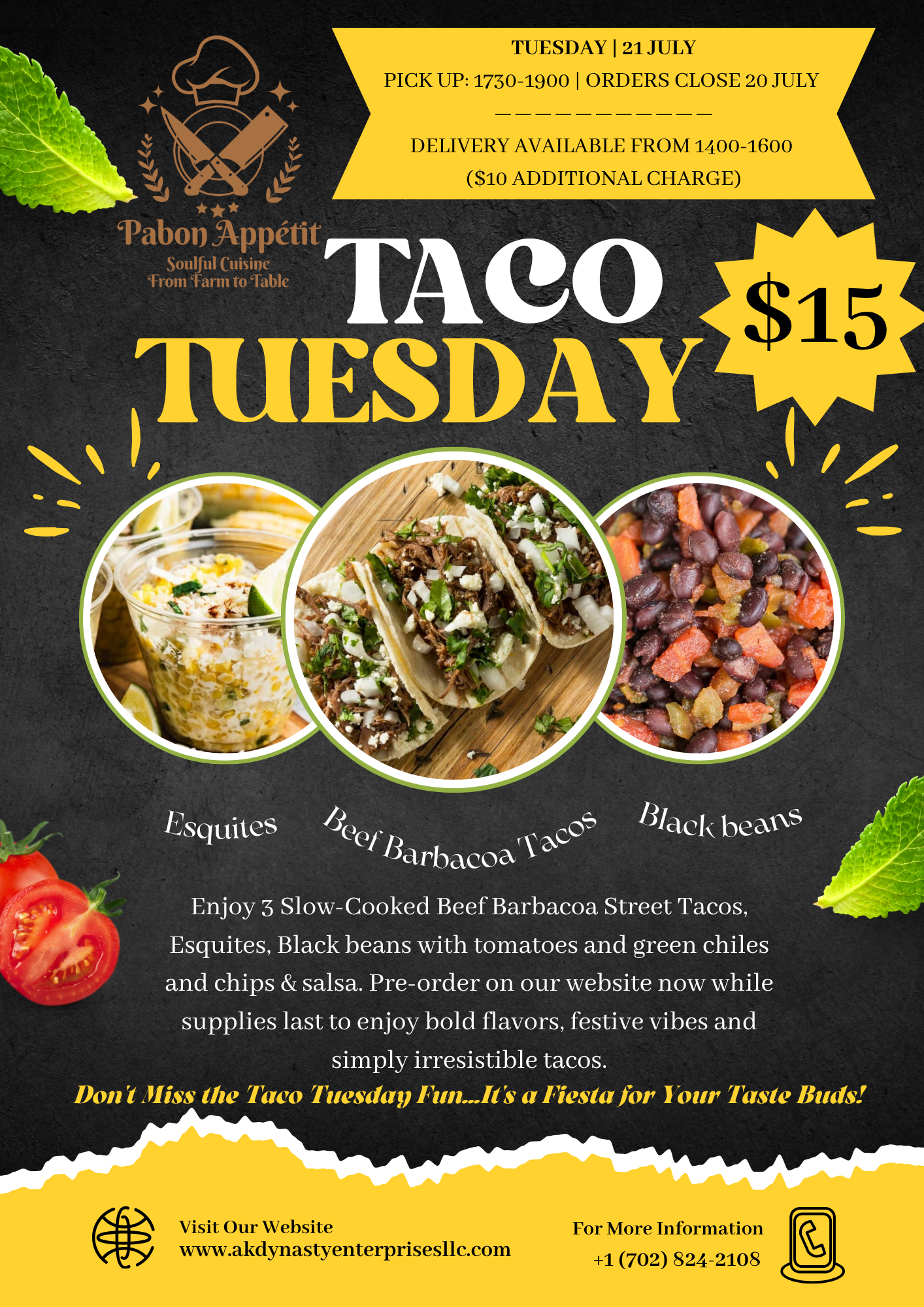 Black and Yellow Modern Taco Tuesday Flyer.png