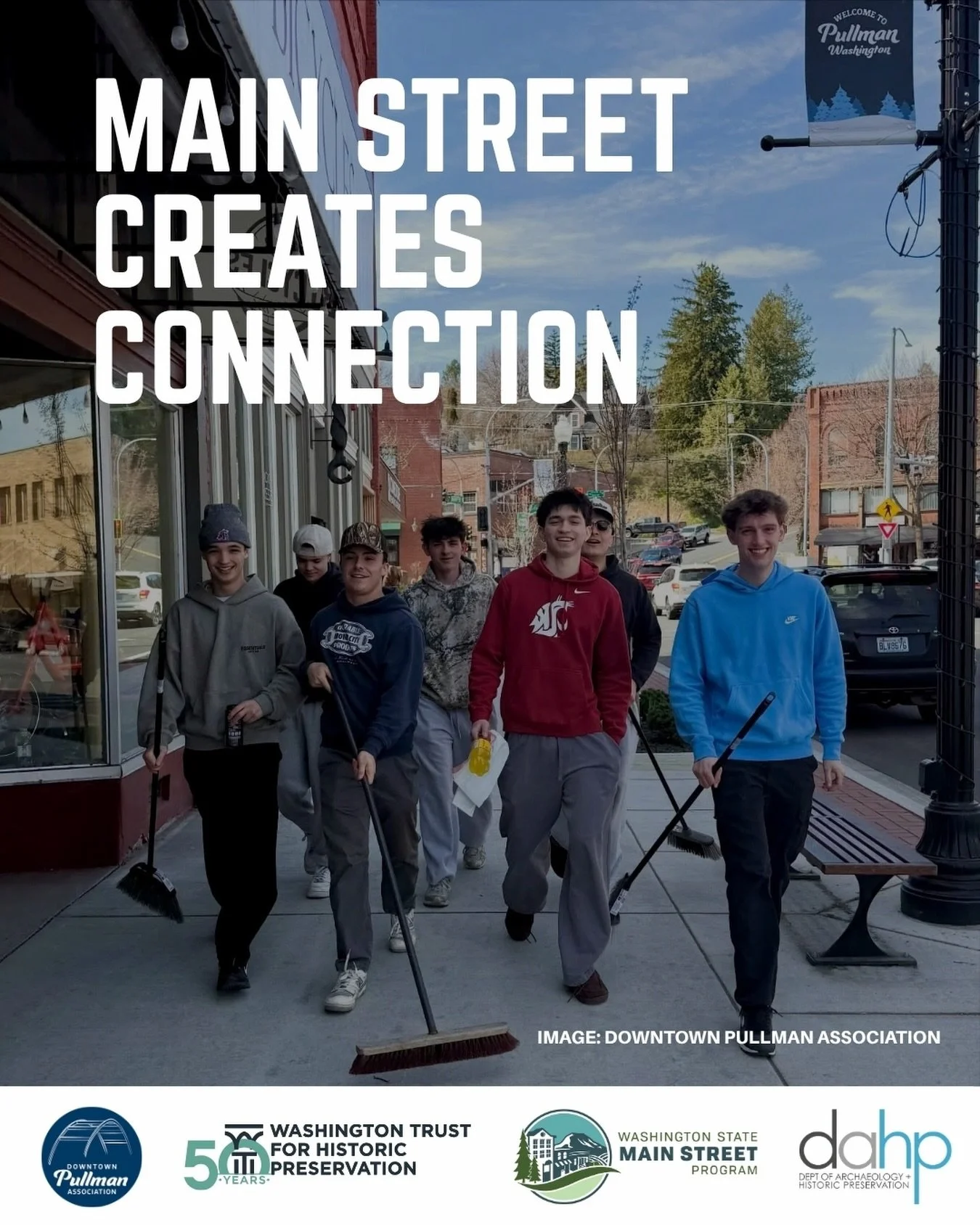 MAIN STREET CREATES CONNECTION

🎉We&rsquo;re excited to celebrate the 5th Annual Washington Main Street Week (June 8&ndash;12, 2026) and the many ways Main Street strengthens our communities.

Our environment, the places where we live, work, and gat