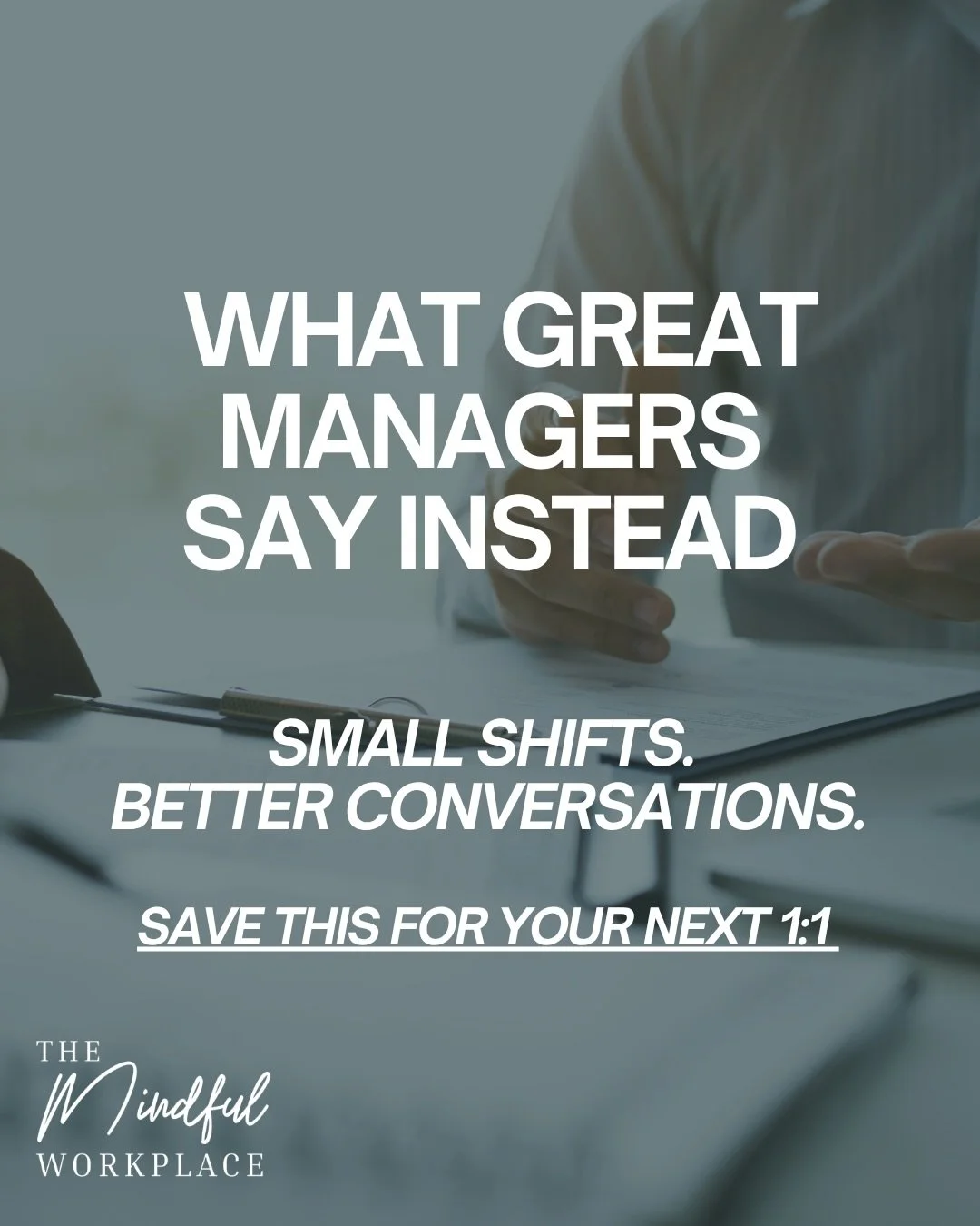 Small changes in language can make a big difference in how people experience leadership.

More clarity. More support. Better conversations. ✋📈

What would you add to the list?

#MindfulLeadership #LeadershipDevelopment #PeopleAndCulture #WorkplaceCu
