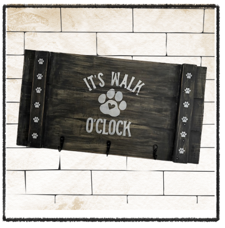 Dog Leash Hook Sign
Paint or Stain Base & Stencil Desing
20"x10.5" - $55