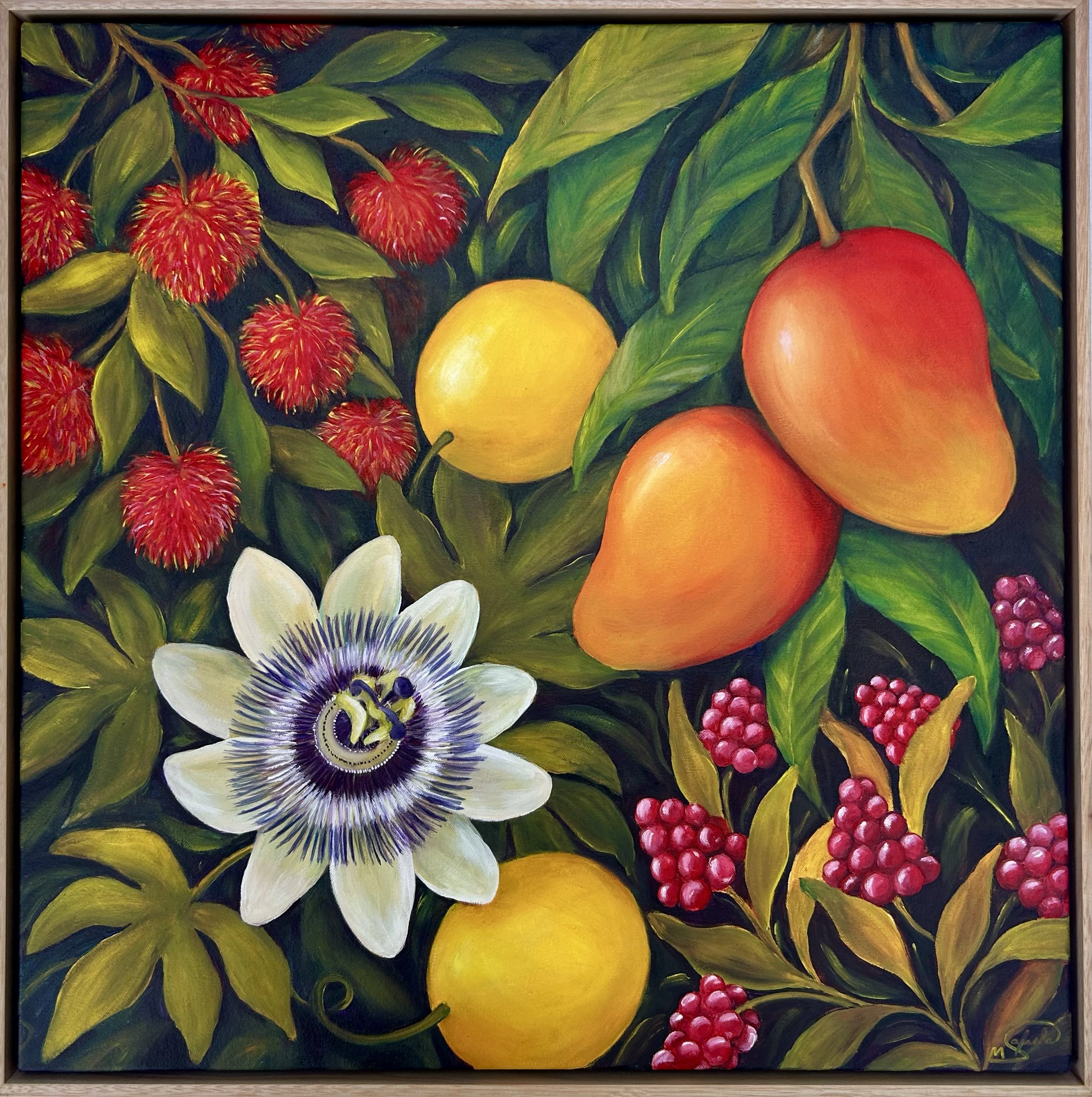 "Tropical", 2025, acrylic on canvas, 60 x 60cm.