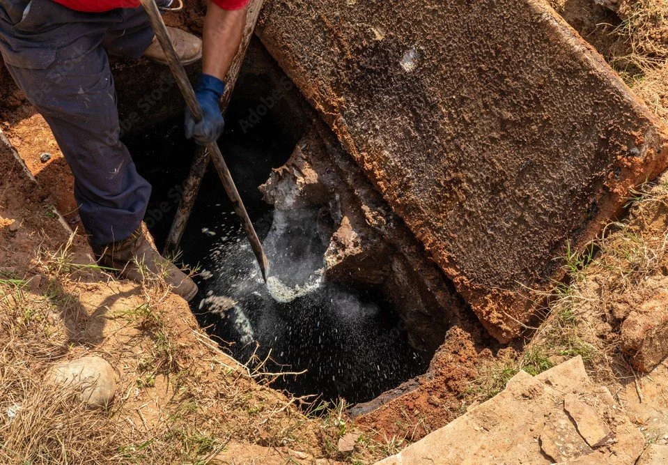 Exposing an old septic tank