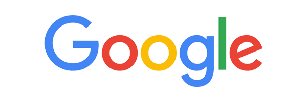 Google logo with colored letters on a black background.