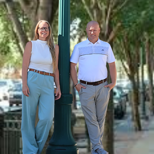 Kirby and Angie in Traverse City Michigan enjoying summertime in the Cherry Capitol.