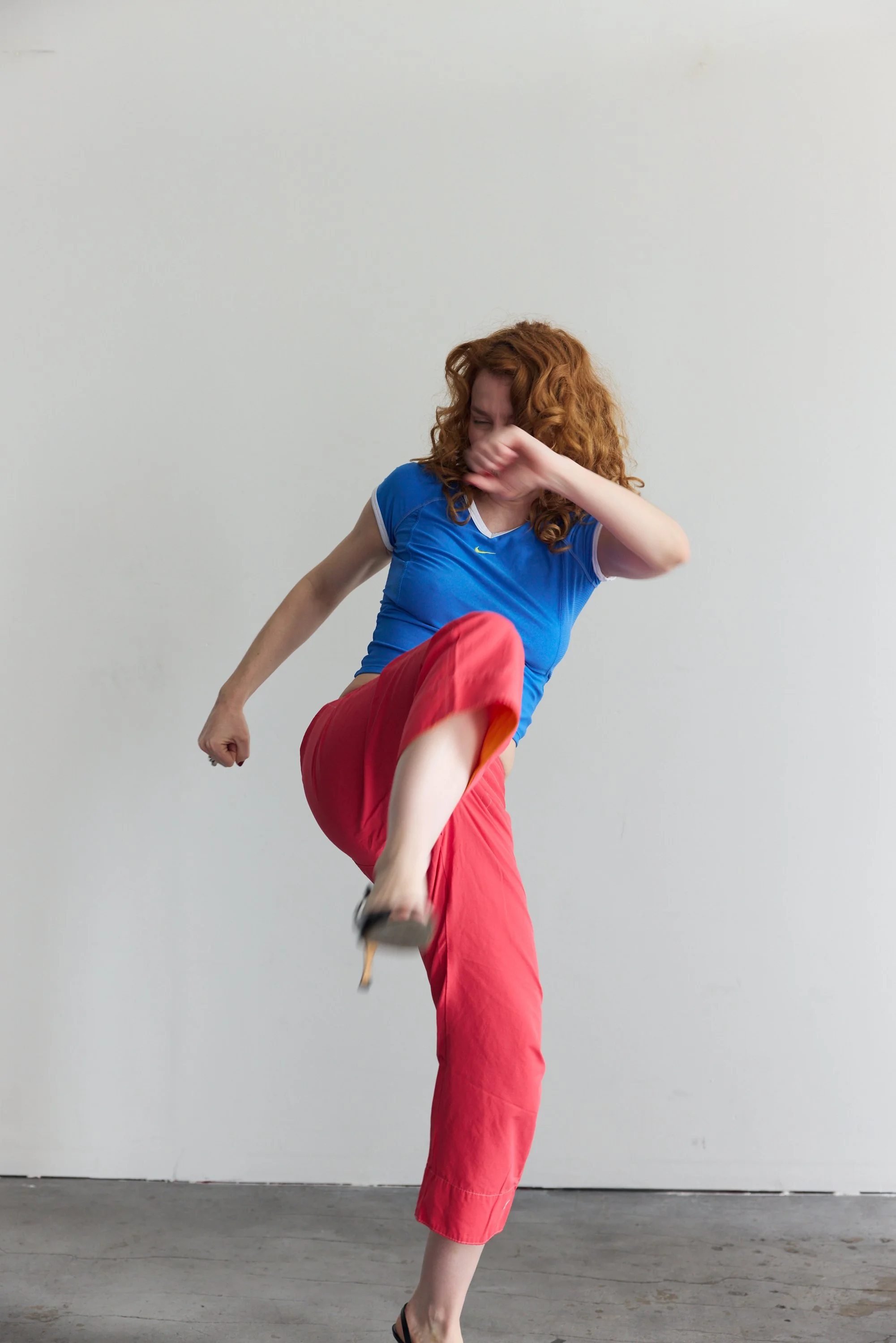 coral contrast sticch lowrise zip