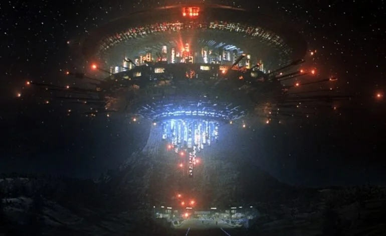 A screen capture showing the ending shot from Close Encounters of the Third Kind