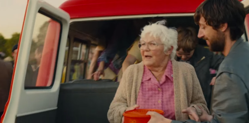 Menna Trussler as Gwen in Pride (2014) asking "where are my lesbians?"