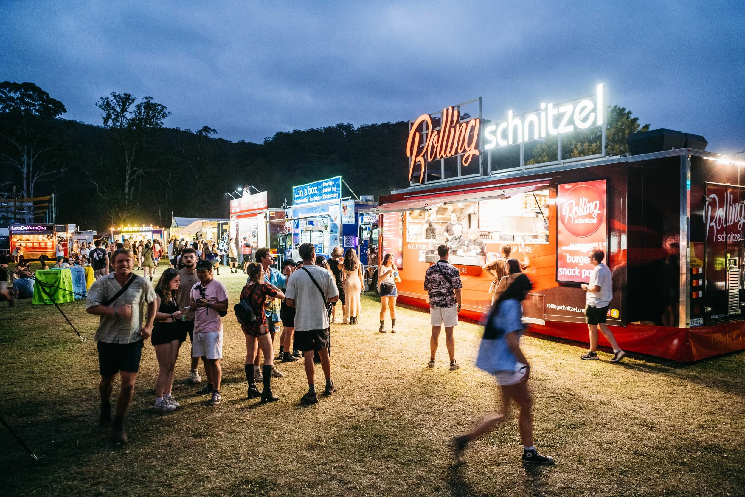 food vendors at a festival or outdoor event