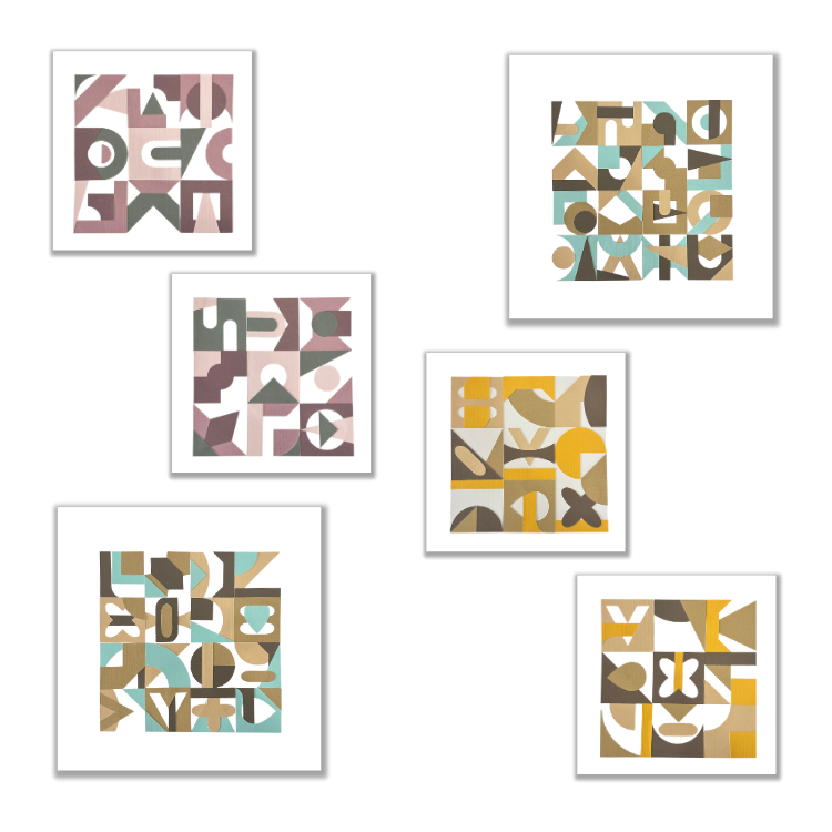 Bauhaus Inspired Geometric Art Collage - 6 Designs to Choose From